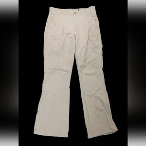 VTG Y2K American Eagle Corduroy Pants Khaki Wide Leg Baggy Embroidered Size 6